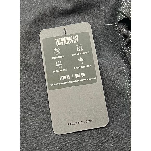 NEW Fabletics The Training Day Long Sleeve Tee Black Men's Size Extra Large XL - Picture 5 of 10